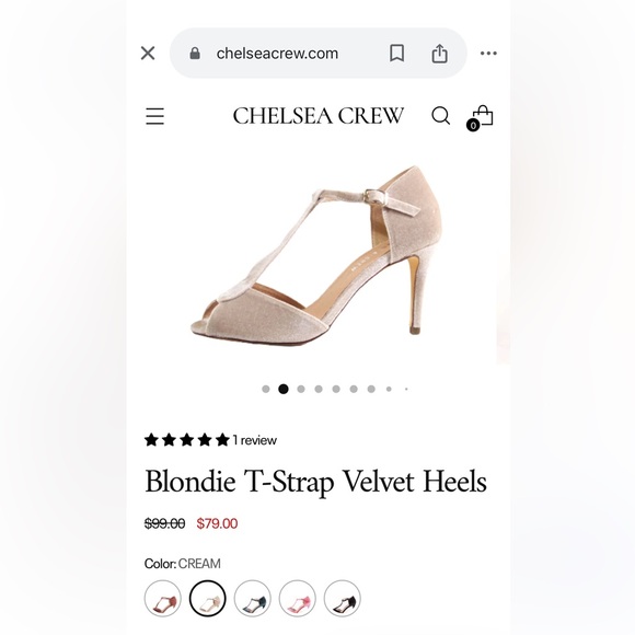 Chelsea Crew Blondie t-strap velvet heels - Picture 6 of 6